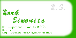 mark simonits business card